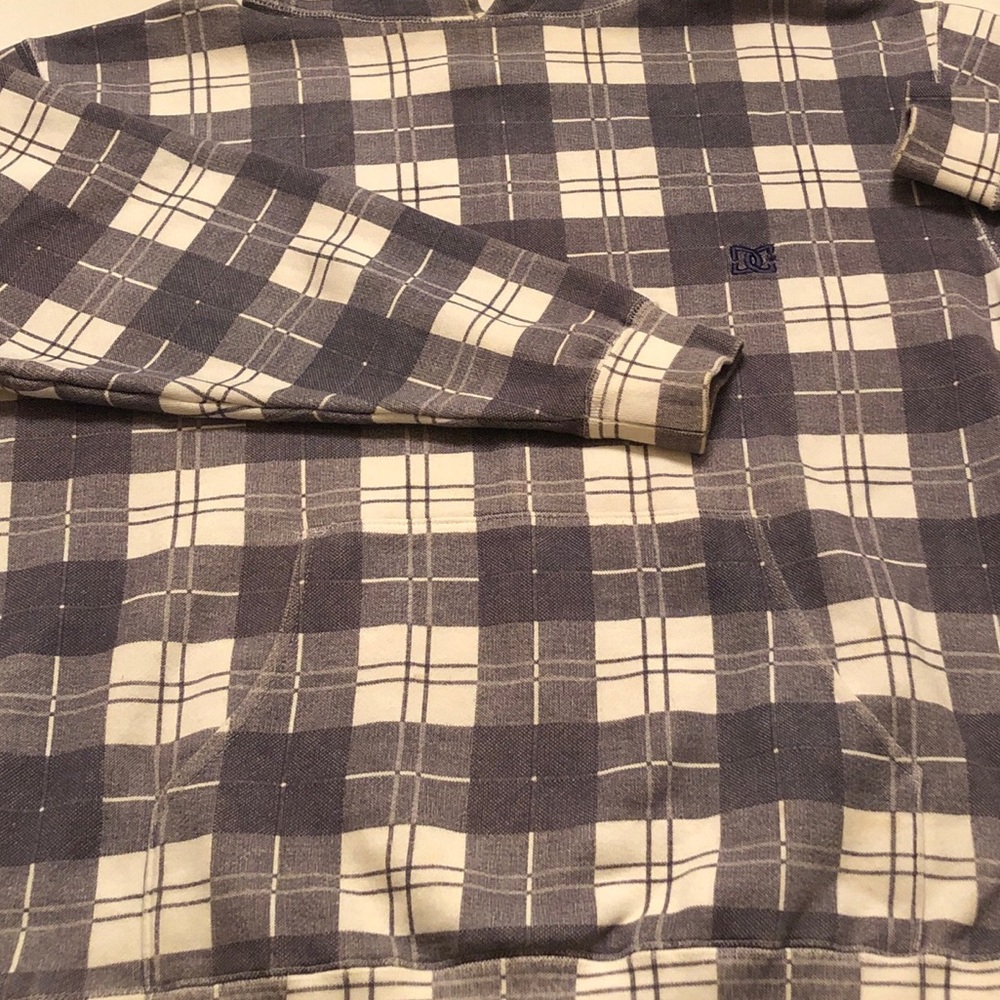 DC plaid hooded sweatshirt